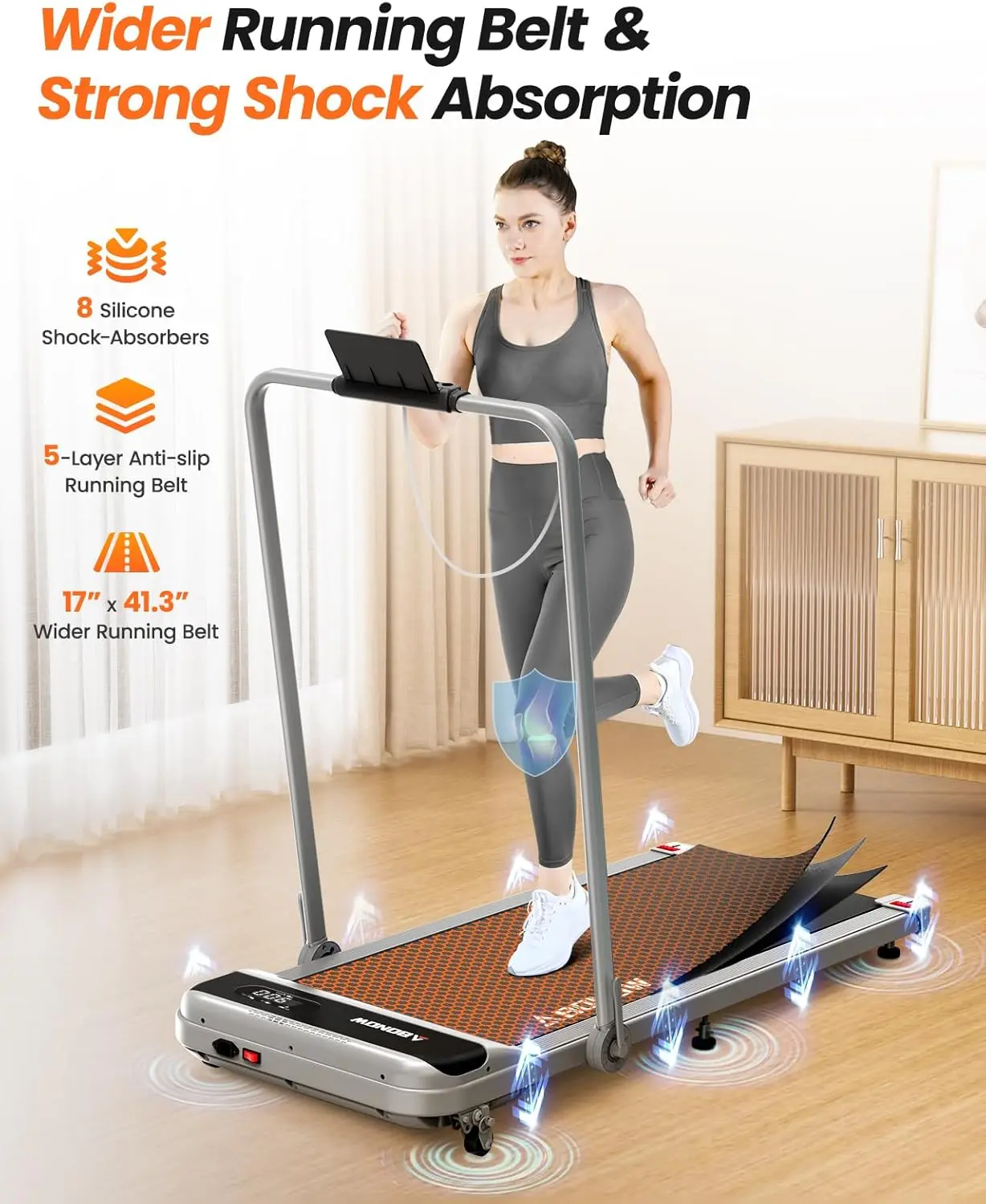 Under Desk Treadmill with Incline for Home Office 2.5HP Portable Walking Treadmill with 280 Lbs Weight Capacity