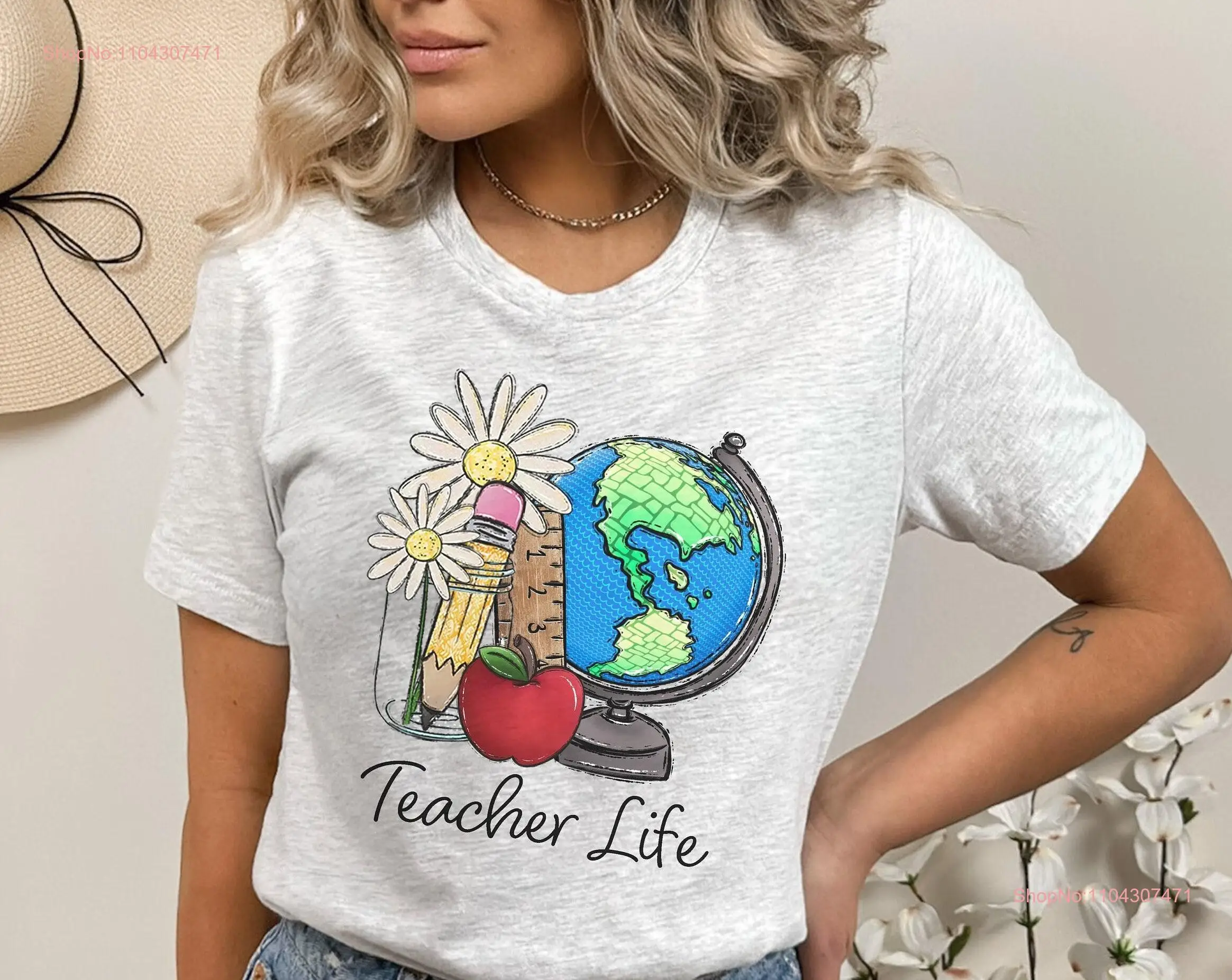 Teacher T Shirt for Women Life Teachers Appreciation School Cute long or short sleeves