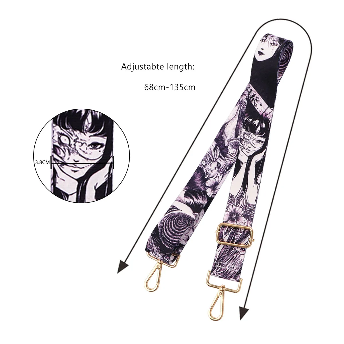 Japanese Anime Adjustable Bag Strap Widening Women Shoulder Bag Straps Crossbody Bags Fashion Bag Accessories Strap for Handbags