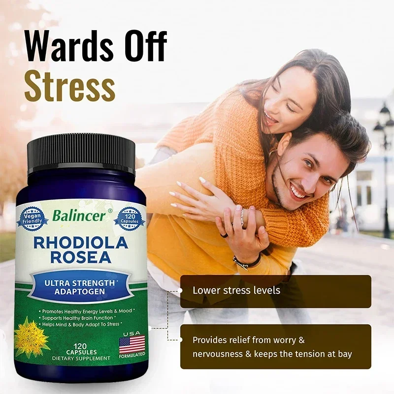 Rhodiola Rosea - BioPerine Helps Improve Absorption, A Powerful Adaptogen That Supports Healthy Energy, Mood, Stress & Brain