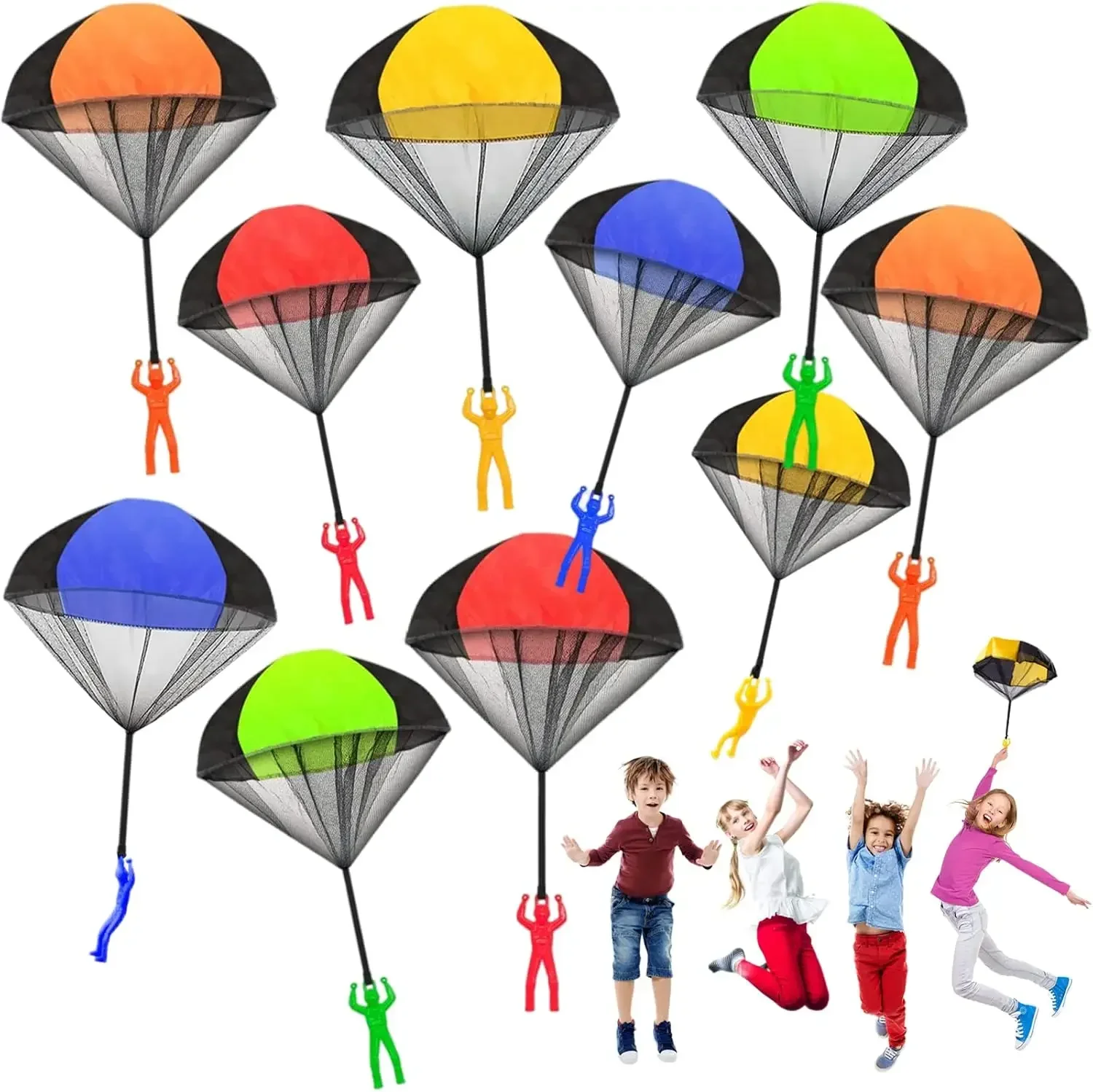 1/30pcs Parachute Toys for Kids Tangle Outdoor Flying Parachute Men Outside Toy Easter Basket Stuffers Idea Unique Boy Girl Gift