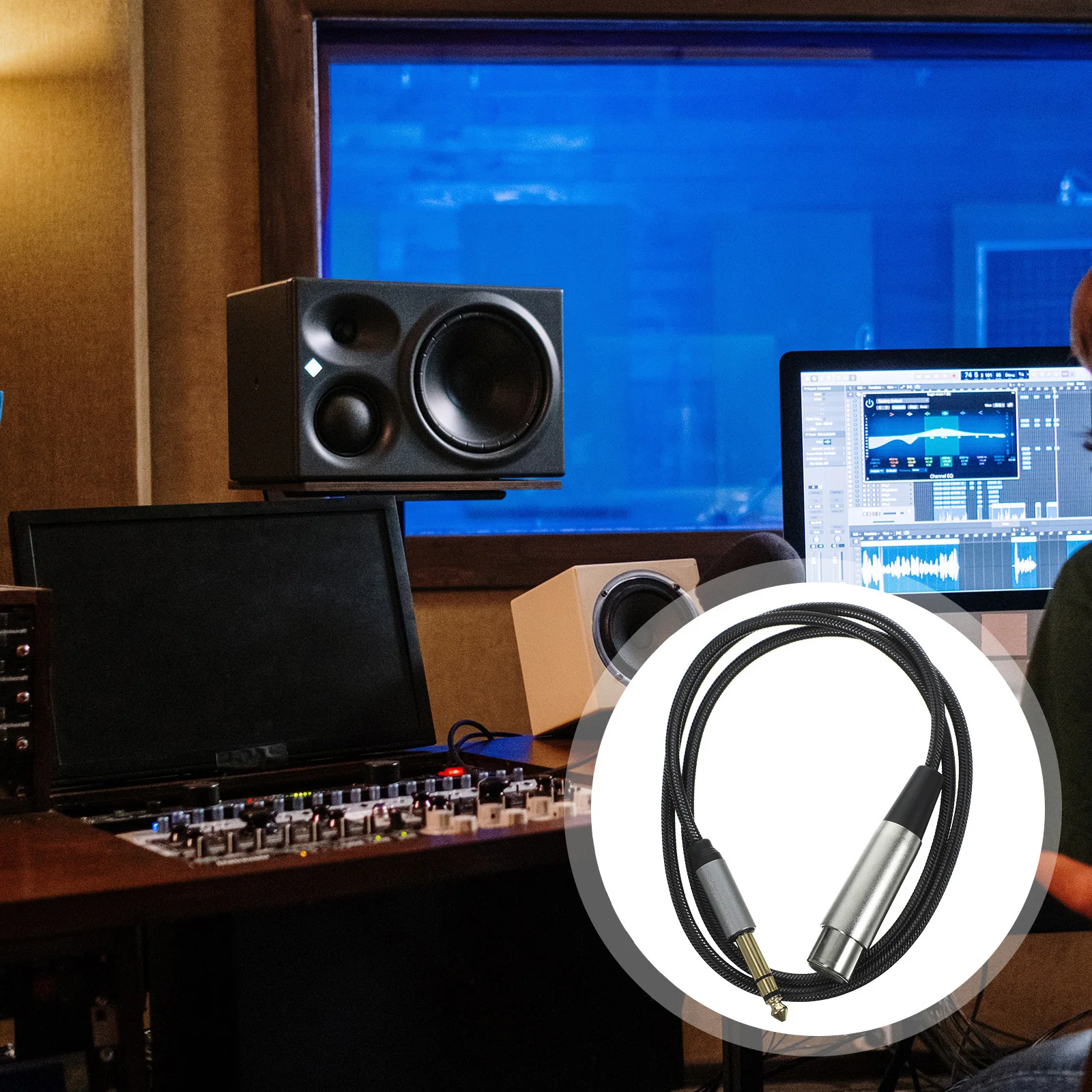 

Microphone Audio Adapter Transform Cable Durable Nylon Tinned Copper High Fidelity Audio Converting Splitter Cable for Equipment