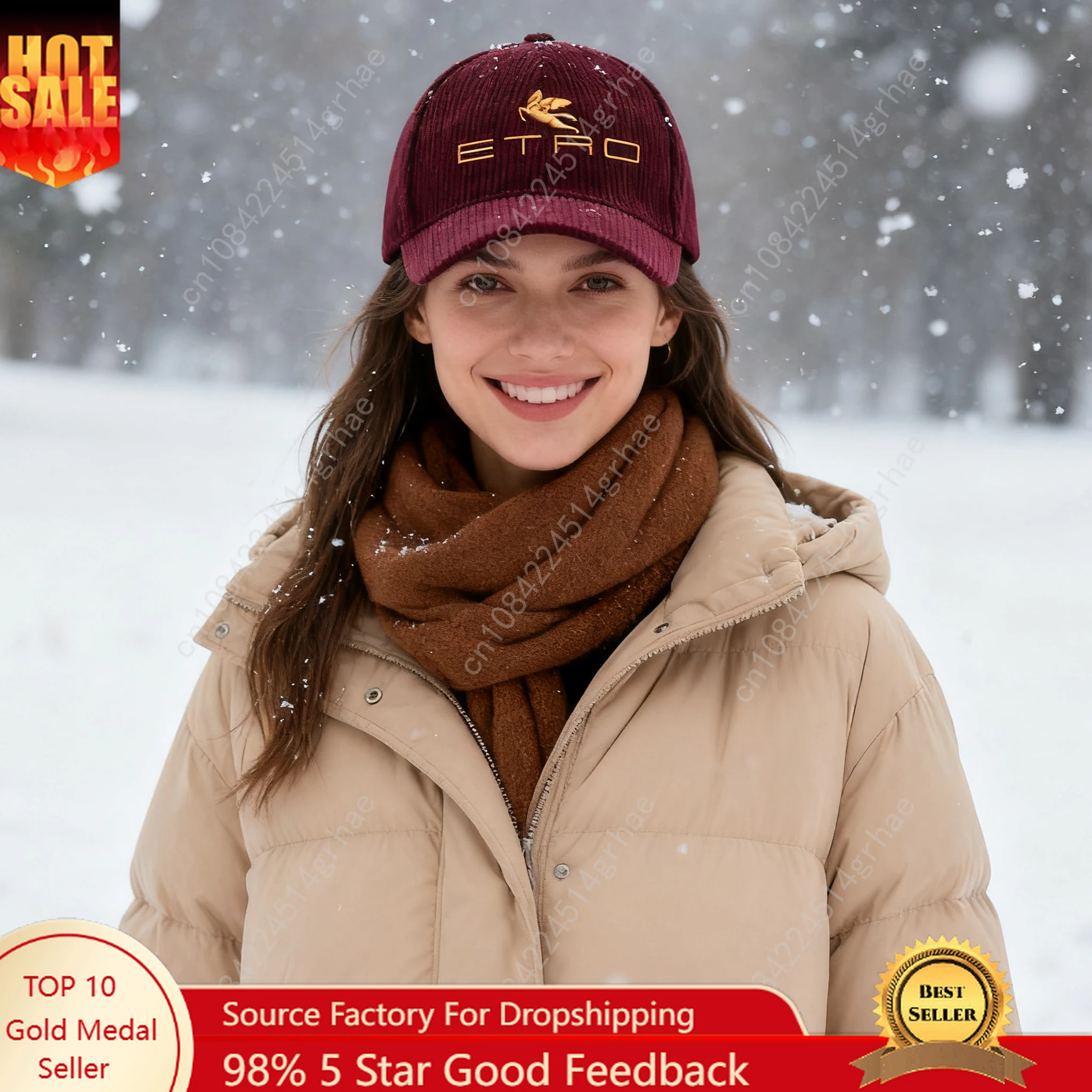 

1pc 'E.T.R.O' embroidered corduroy baseball cap, suitable for both men and women, perfect for autumn and winter, casual headwear