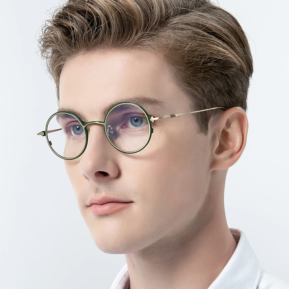 FONEX Pure Titanium Glasses Frame Men  2024 Women Vintage Colorful Retro Round Eyeglasses Eyewear PHI