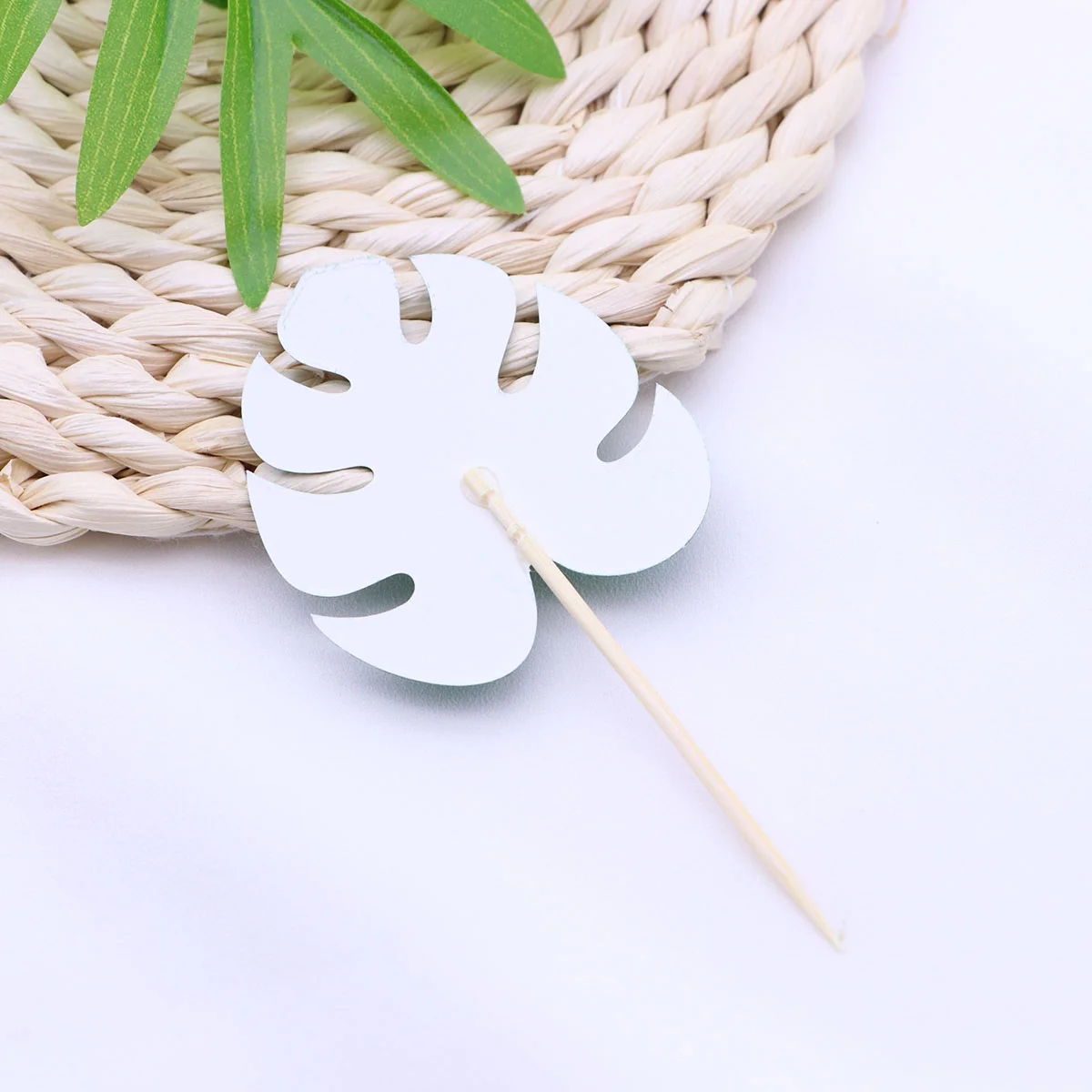 20pcs Monstera Leaf Cake Toppers Tropical Palm Leaves Cupcake Topper Hawaiian Luau Party Decoration (Deep Green)