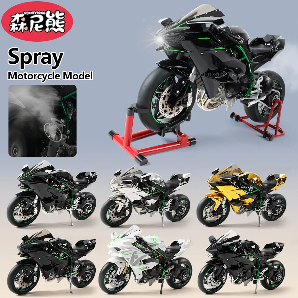 

SENNIXONG 1/6 1/9 Коллекционная динамическая модель гоночного мотоцикла Ninja из сплава с имитацией звука и света для взрослых