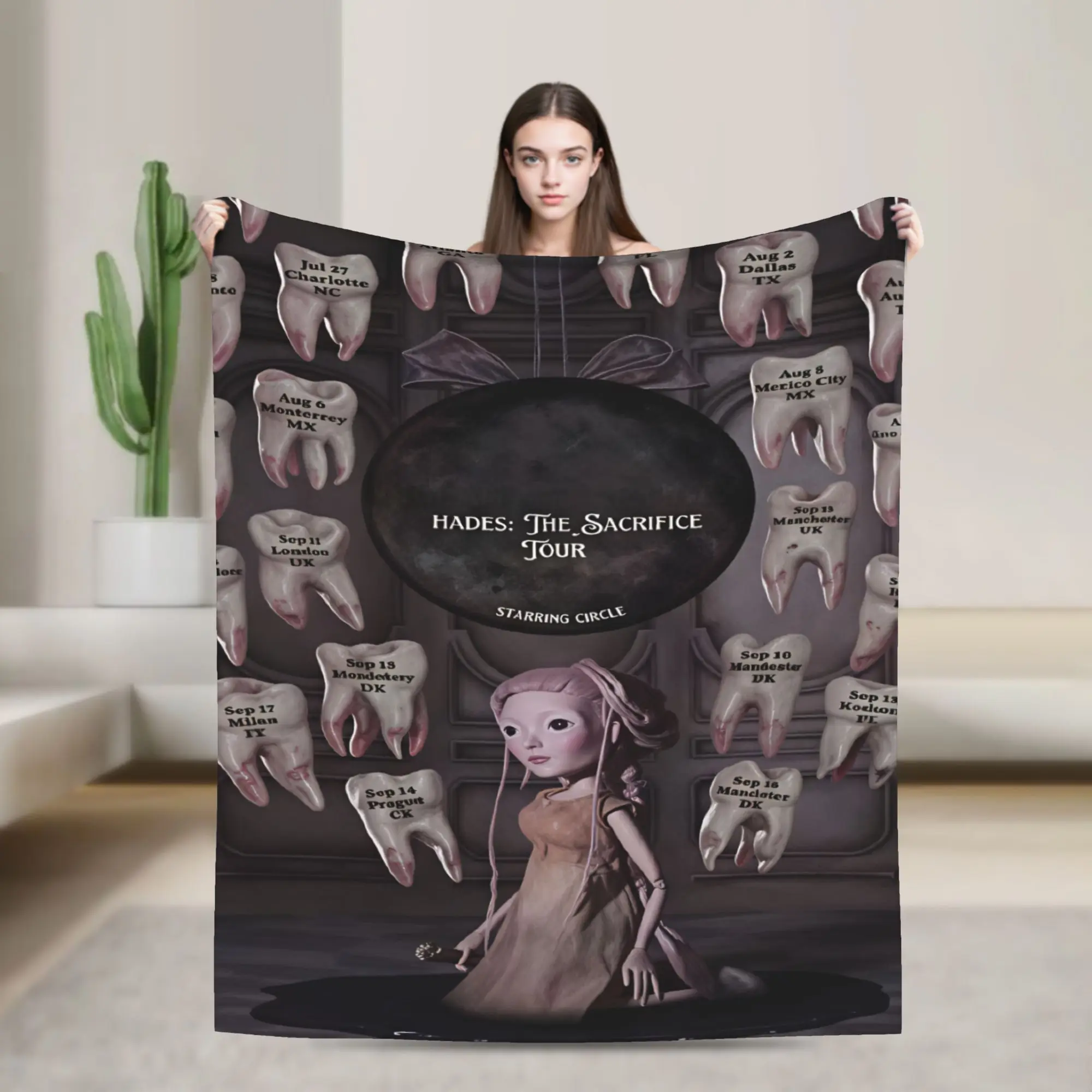 Warm Soft Blanket Camping Melanie Martinez Heads  Throw Blanket  Flannel Bedspread For Living Room Fluffy Sofa Bed Cover