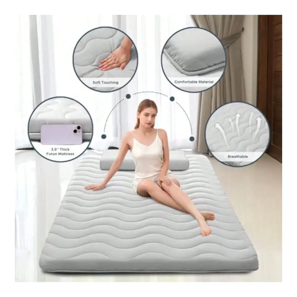 Futon Floor Mattress, 100 High Density Comfortable Foam, 3.5 Thicken Foldable Mattress Tatami Mat Sleeping Pad, Ideal For Comfo