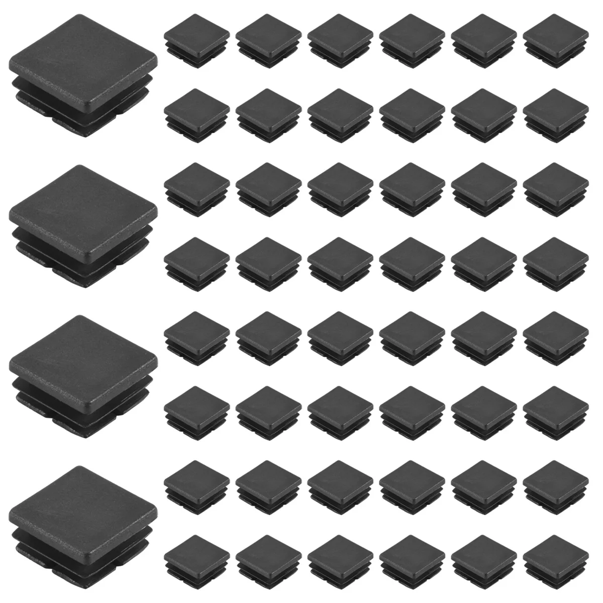 Tapón de tubo cuadrado de 1 pulgada, tapones de plástico, tapa de tubo, cubierta de tubo, inserto de tubo, tapones deslizantes para silla, 200 piezas