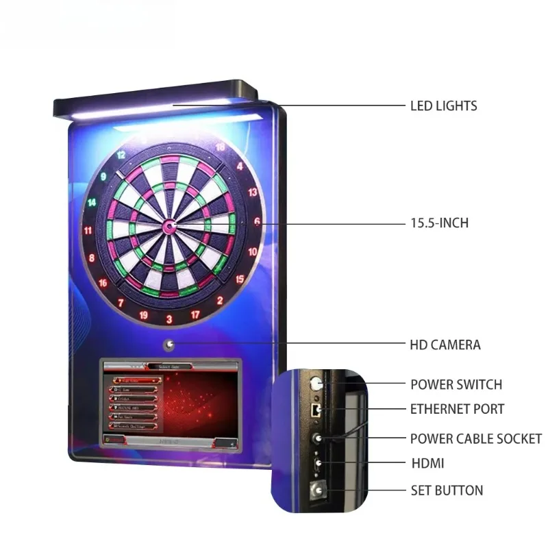 Amusement Center Bar Use Darts Shafts Alloy Macaron Series Coin Operated Electronic Arcade Game