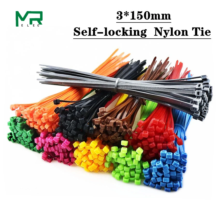 タイファスナー,幅100mm,3x150mm,セルフロック,プラスチック,カラー,工場標準,3x150,2.5/バッチ