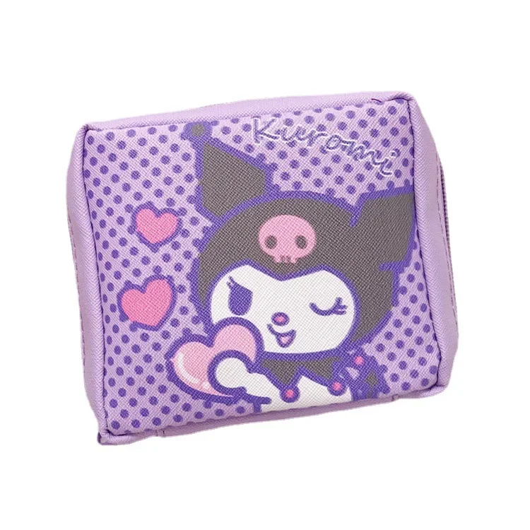 Kawaii Sanrio My Melody Cinnamonroll-Bolsa de almacenamiento de servilletas sanitarias para mujer, tampones de dibujos animados, Mini cosméticos,