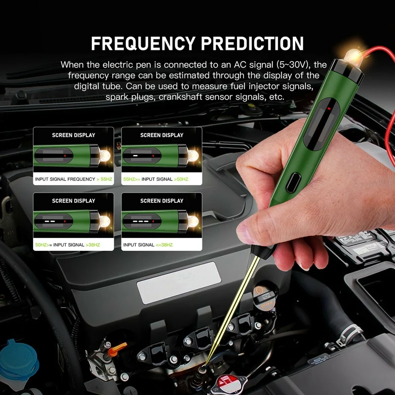 หัววัดวัดวงจรไฟฟ้ารถยนต์แบบ P50 5V-30V ปากกาทดสอบวงจรจอแสดงผลดิจิตอล