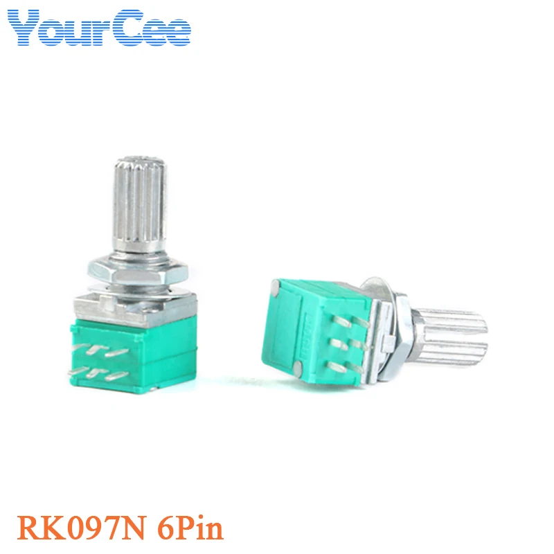 5 szt. RK097N Pionowy Pojedynczy Wzmacniacz Audio Potencjometr Uszczelniony RK097G B1K 5K 10K 20K 50K 100K 500K Zagięty 3-pinowy 6-pinowy z Nakrętką Uszczelniającą — zdjęcie produktu 3