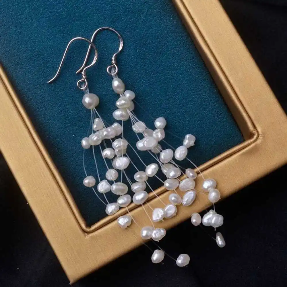 Natural Freshwater Baroque Pearls All Over The Sky Star Earrings Beautiful Women Aquaculture Lucky VALENTINE'S DAY