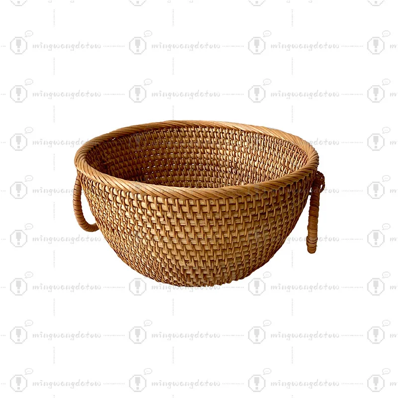 Handwoven Storage Tray for Tea Ceremony, Chinese Style Fruit Plate for Home Living Room, Snack & Dessert Serving Platter