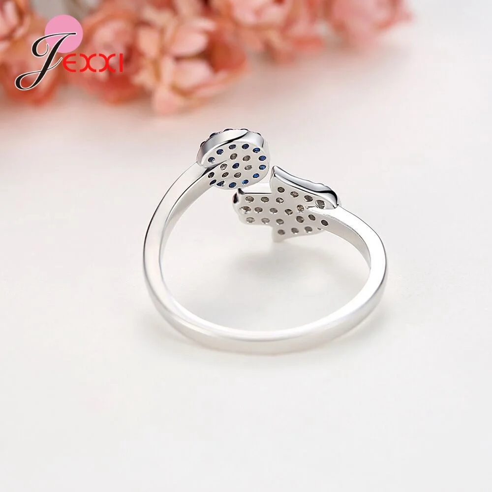 Popular Ring S925 Sterling Silver Jewelry AAA Cubic Zircon Evil Eye Palm Hand Opening Band Adjustable Size for Women Girls