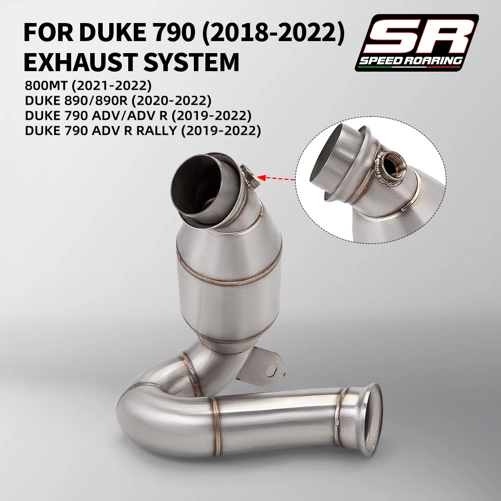 

Motorcycle exhaust system Duke790 with oxygen port 790adv800mt890 modified middle sliding middle connecting rod tube