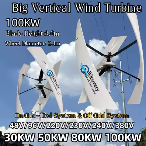 Free Energy 100KW 50KW 30KW Large Vertical Wind Turbine Permanent Magnet Generator With On Tied Grid Inverter For Power Grid