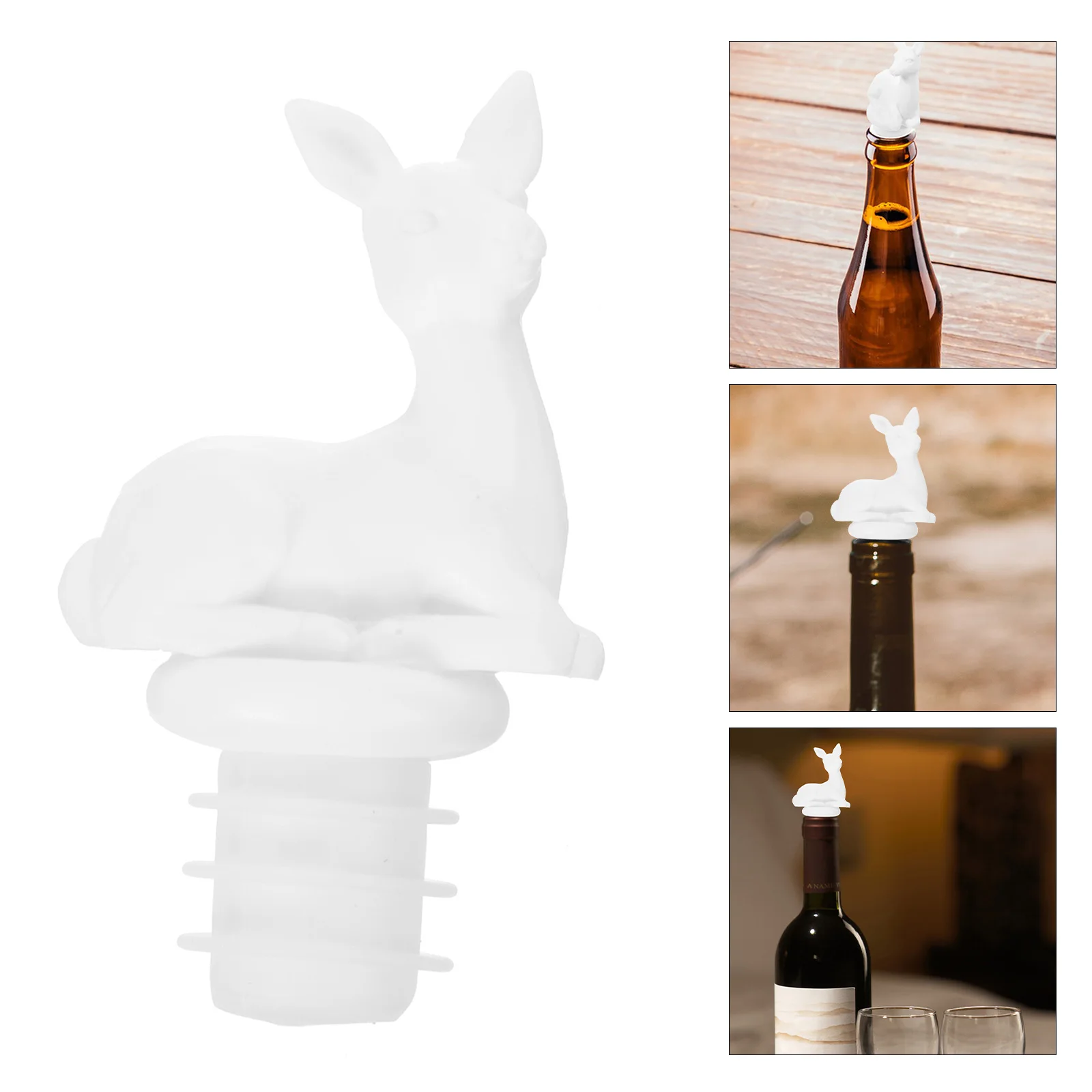 

1pc Cute Animal Shape Bottle Stopper Silicone Sealing Plug No Air Leakage Fresh Wine Saver Reusable Bottle Sealer For Glass Beer