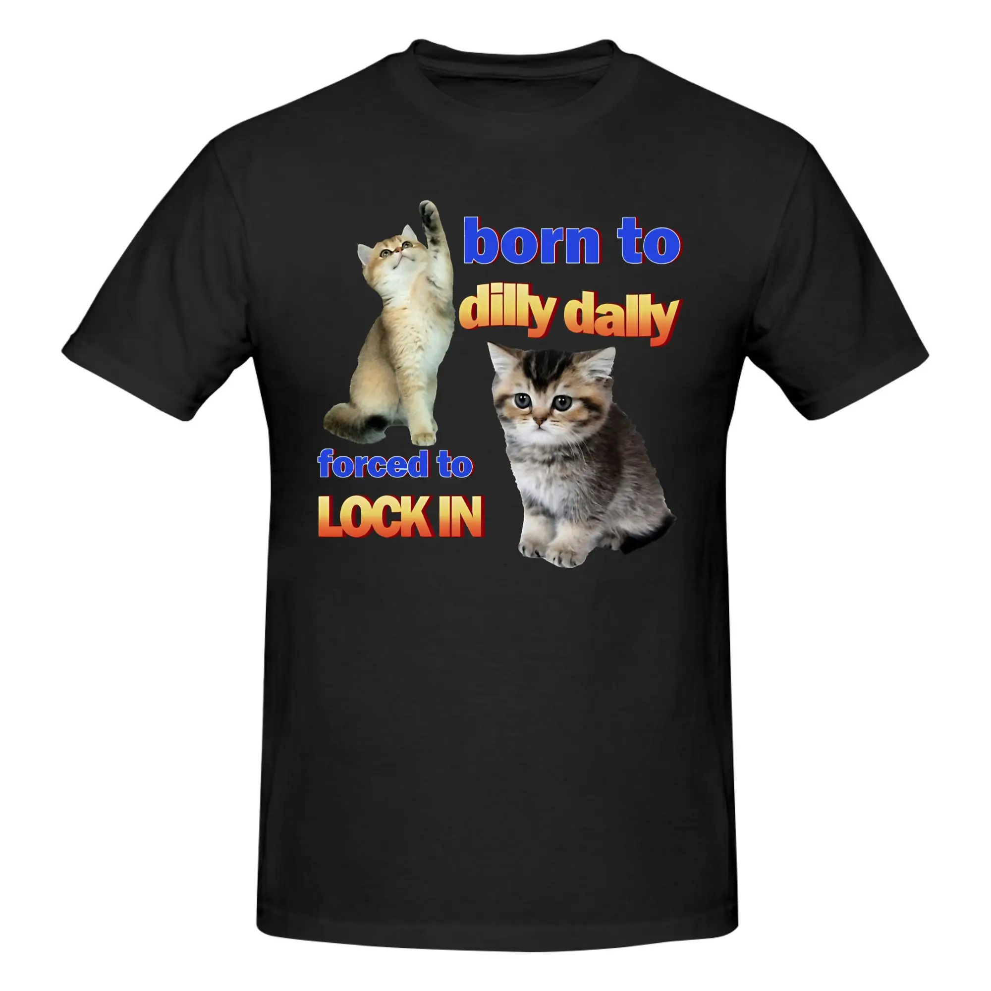 1 Piece Dilly Dally vs Lock In Funny Graphic 100% Cotton T-Shirt Born To Dilly Dally Tees Tops For Men