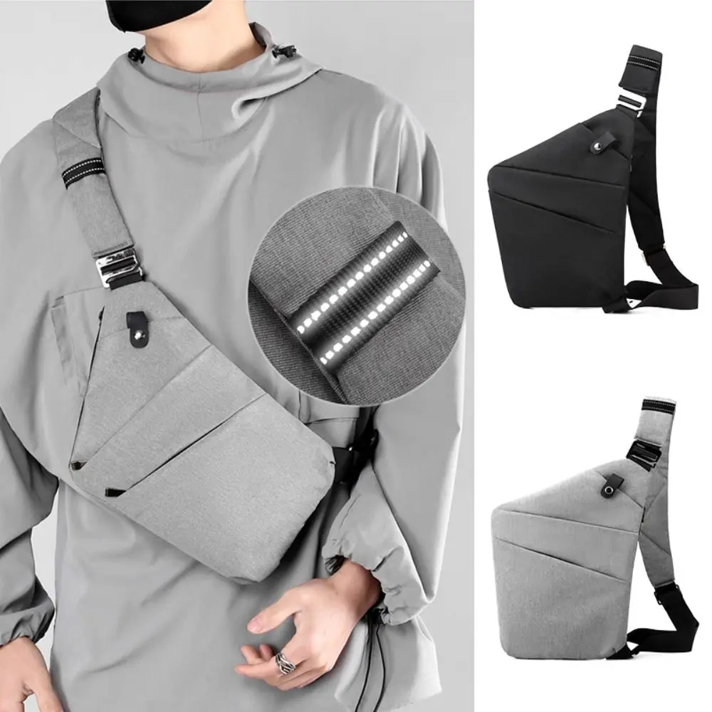 Anti-theft Travel Sling Bag Multifunction Nylon Large Capacity Mini Crossbody Bag Zipper Ultra Thin Small Chest Bag
