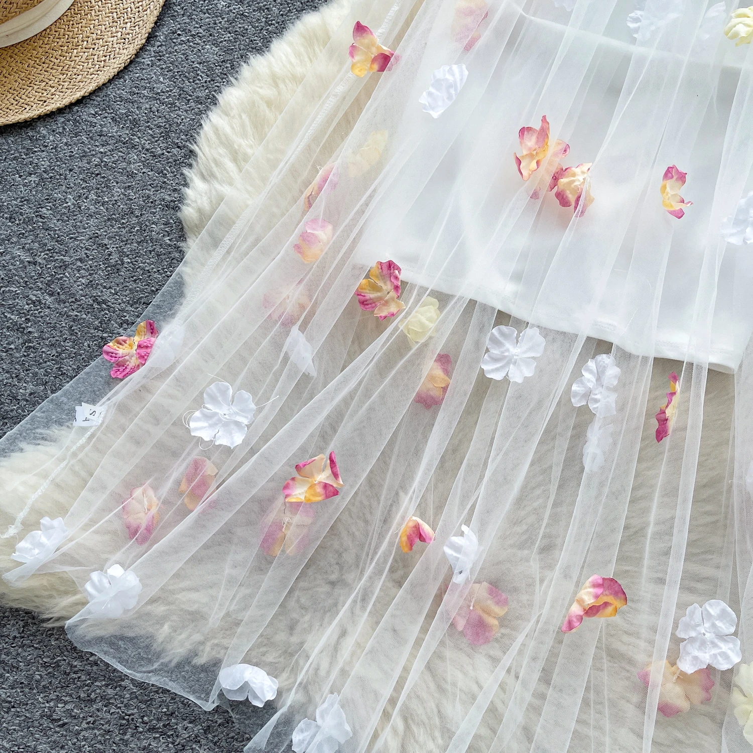 Sexy chique tridimensional fora do ombro vestido chique vintage feminino praia casual a linha roupas femininas