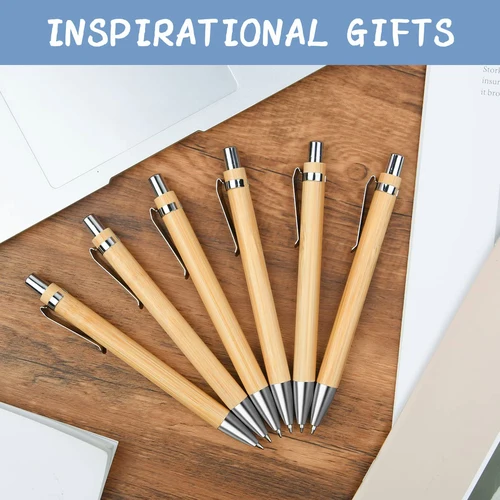 Imagen 2 del producto 40 unids/lote bolígrafo de madera de bambú punta de 1,0mm oficina escuela escritura papelería firma de negocios bolígrafos