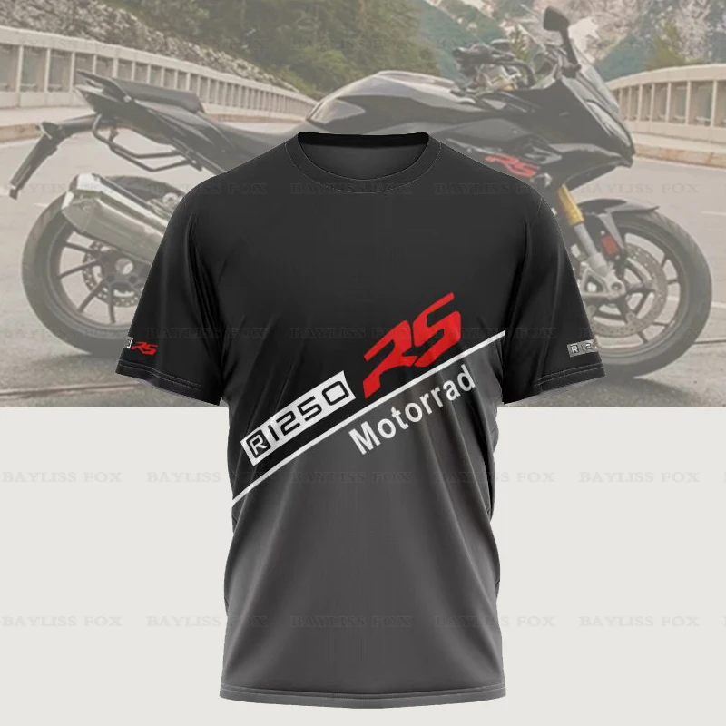 

For BMW R1250RS Summer Motorcycle Racing Team T-Shirt Motorrad ADVENTURE Motocross Men's Quick-dry Cold Feeling Not Fade