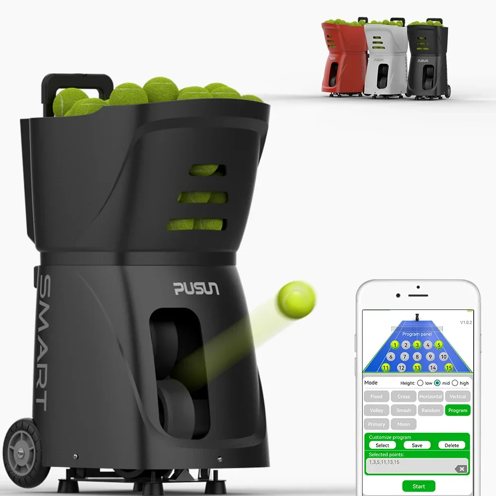 The New Listing Capacity 100 Ball APP Controlled Random Serve Training Tennis Padel Ball Trainer Machine for Teaching Padel