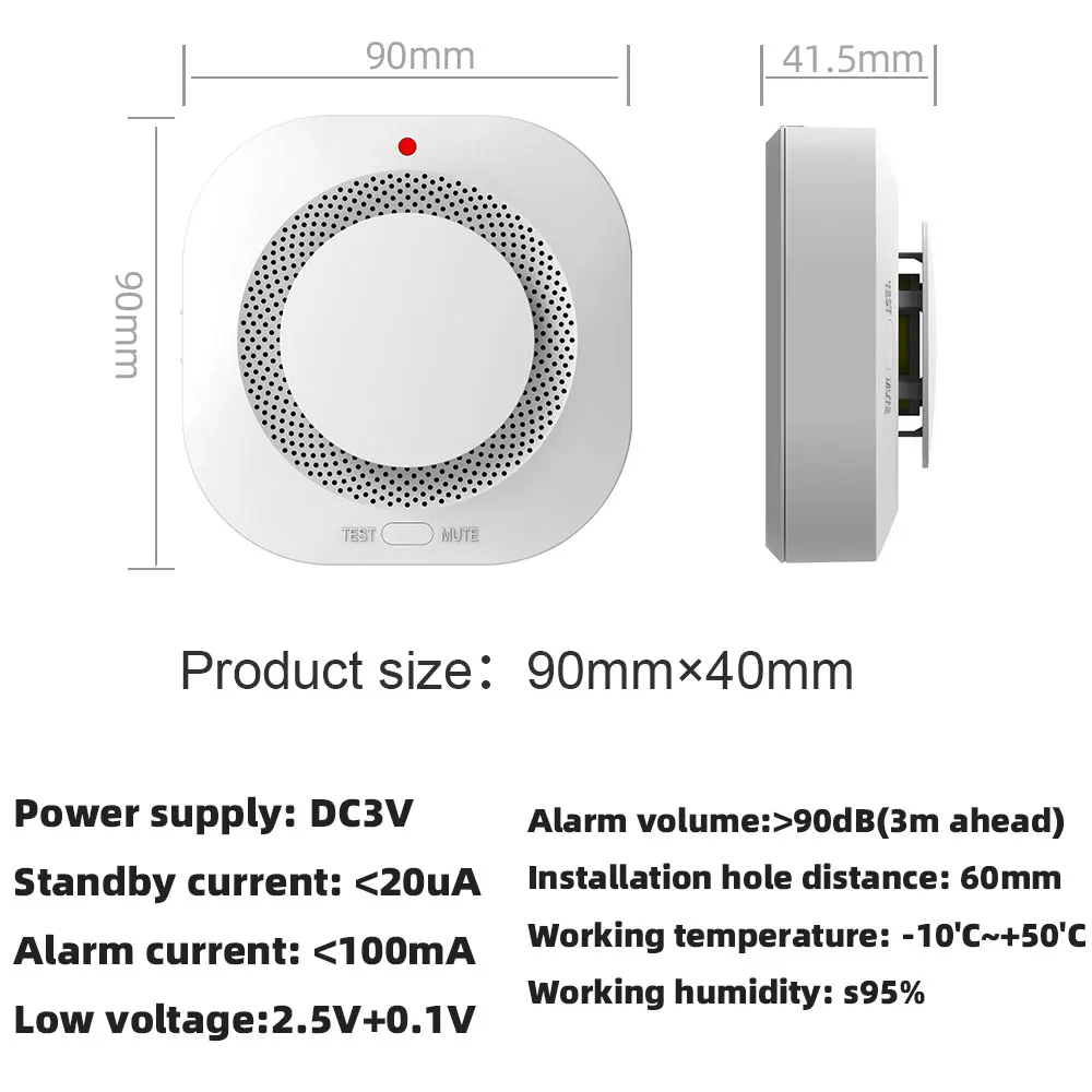 PGST Tuya Smart Wi-Fi датчик дыма детектор дыма датчик домашней безопасности для системы безопасности через приложение Smart Life