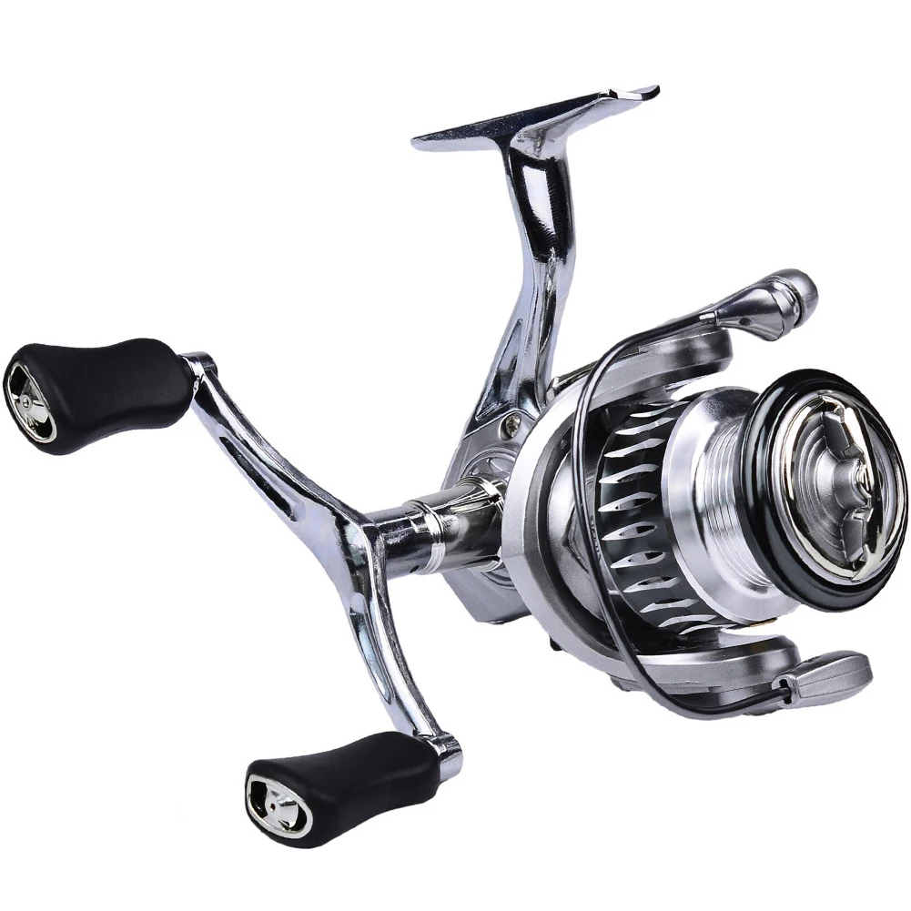 

Spinning Reel, 5.2:1 Gear Ratio 7+1BB Ball Bearings Fishing Reel, 11LBs/13.2LBs Max Drag Left Right Spinning Fishing Reel