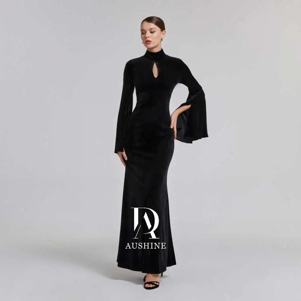 

Aushine Customized Birthday Evening Dress Ankle Length Full Sleeves Summer Elegant Wedding Party Gowns For Women Arab 2024