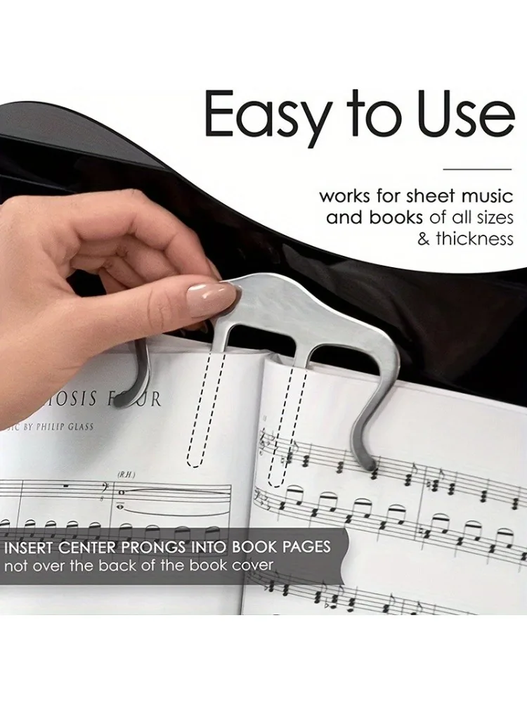 1pc grote muziekboekclip - moeiteloos vasthouden en displays bladmuziek voor gemakkelijk lezen, perfect voor piano, gitaar enzovoort - afbeelding 2