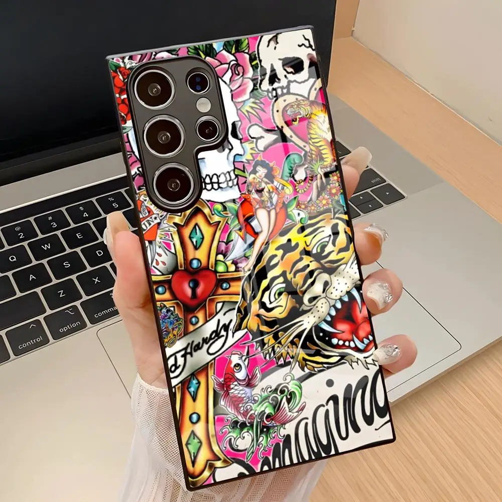 ED H-Hardy Fashion Brand LOOG Phone Case For Samsung A17 S26 Ultra S24 25 Fe S22 S20 S23 21 A57 A37 A54 A34 A53 A16 Glass Cover