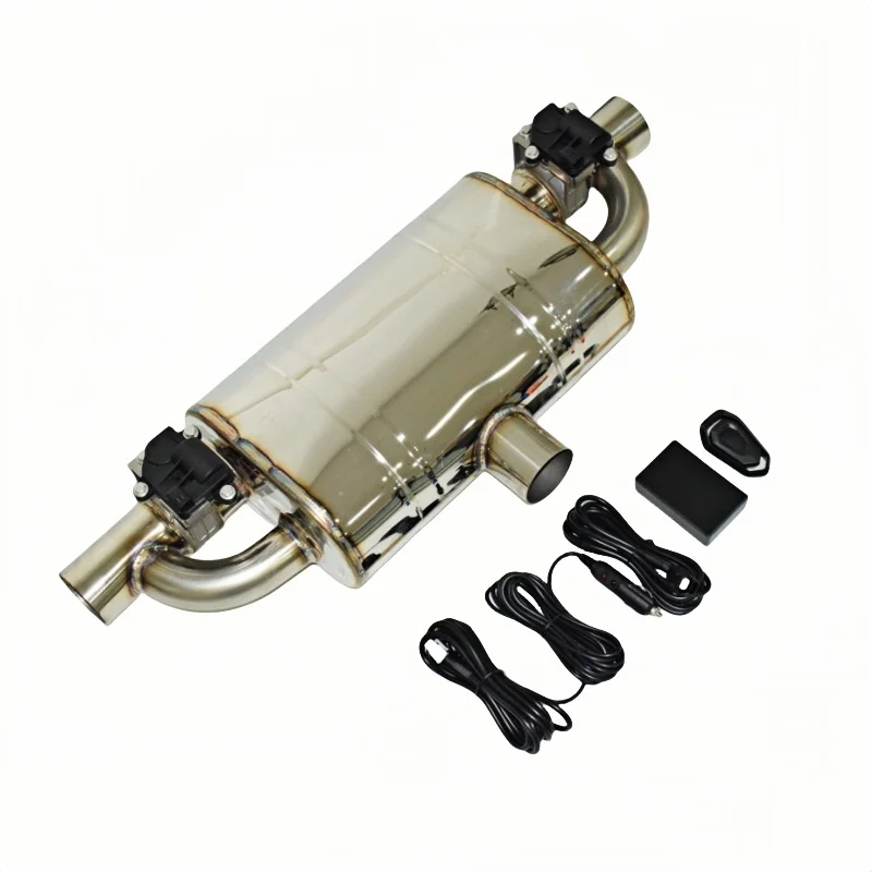 For Universal T-Shape Stainless Steel Electronic Valve Exhaust Controller Set Remote Control Muffler Pump Exhaust Set