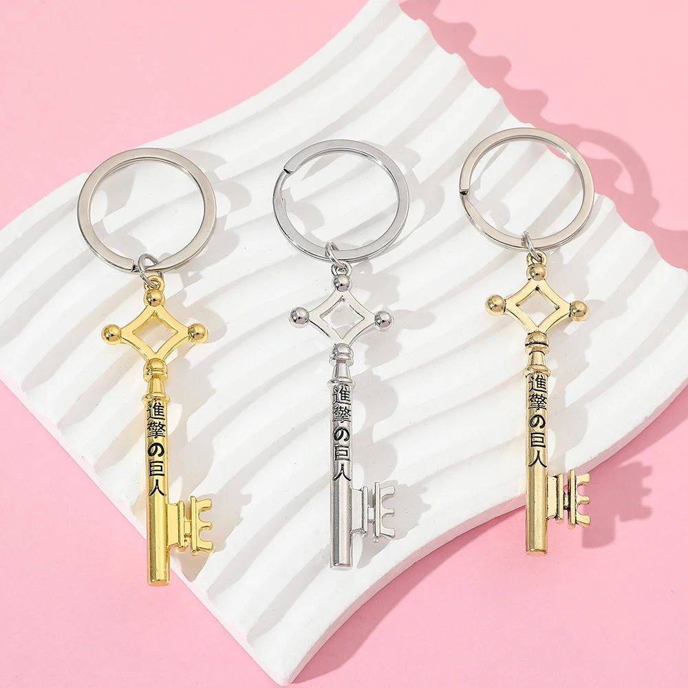 Fashion Anime Key Model Metal Keychain Personality Creative Keyring for Unisex Car Backpack Accessory