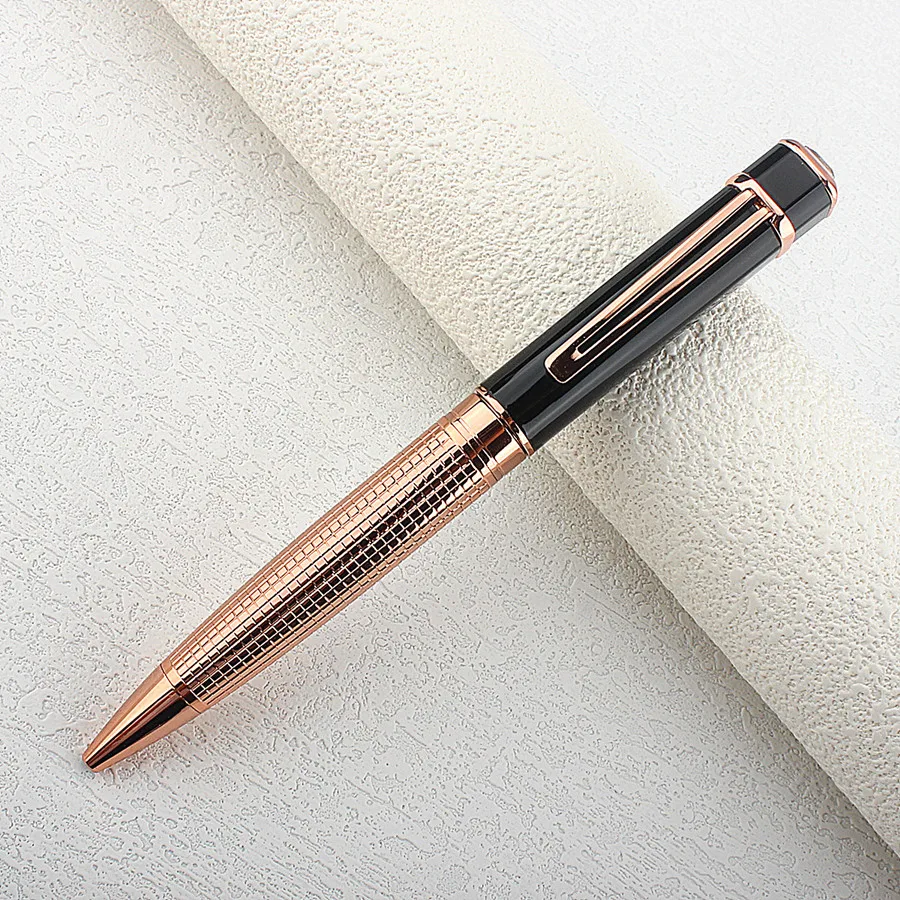Luxury Diamond  Metal Business Pen High Quality Black Gold Ballpoint Pens for School Office Writing Gift Stationery