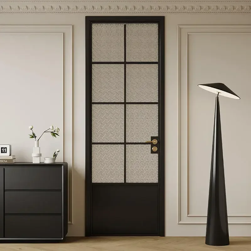 *&F t Design Economical and Practical French Door Aluminum Frame Frosted Glass French Double Door Anti Theft French Hinged Door
