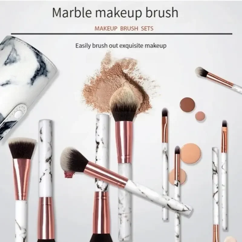 Set da 10 pezzi Set di pennelli per trucco Set di strumenti per polvere cosmetica Ombretto Fondotinta Blush Miscelazione Beauty Maquiagem Kit di bellezza per la festa