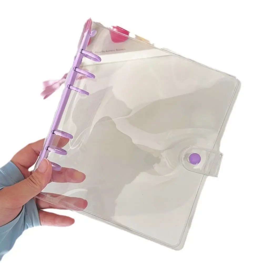 

Transparent A6 Binder Multiple Colors PVC and Metal Photocards Holder Waterproof 6-hole Loose Leaf Notebook Shell Diary