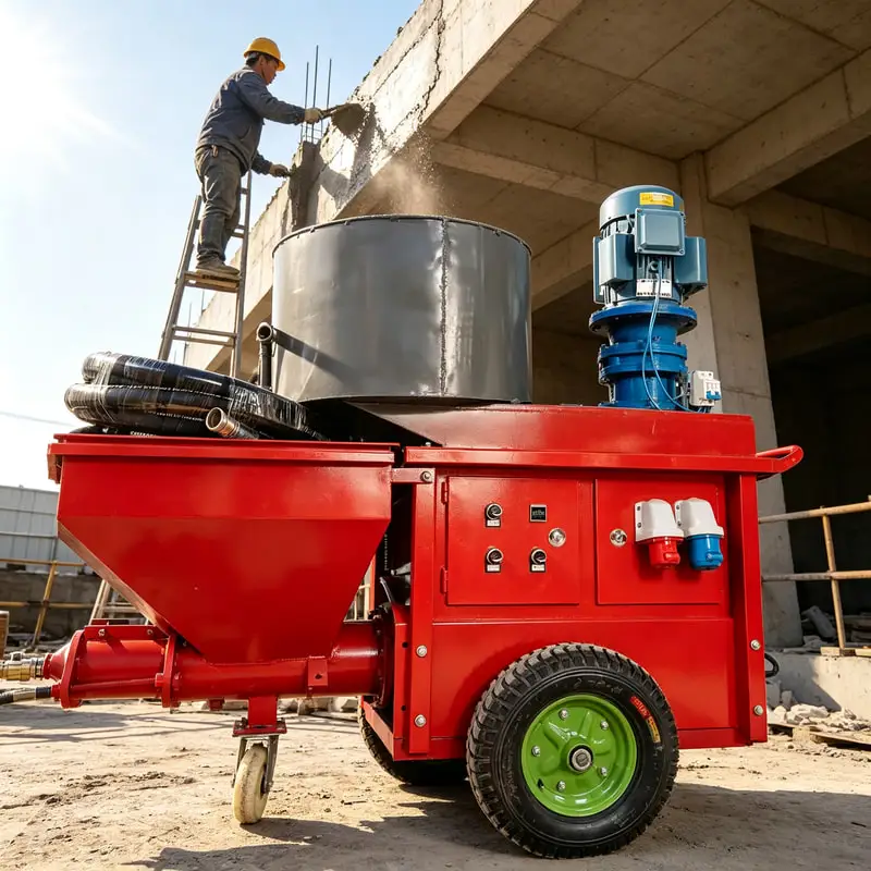 High Speed Mortar Sprayer Movable Mortar Spray Pump Customized Three Phase Option for Wet Mortar Conveying Tasks