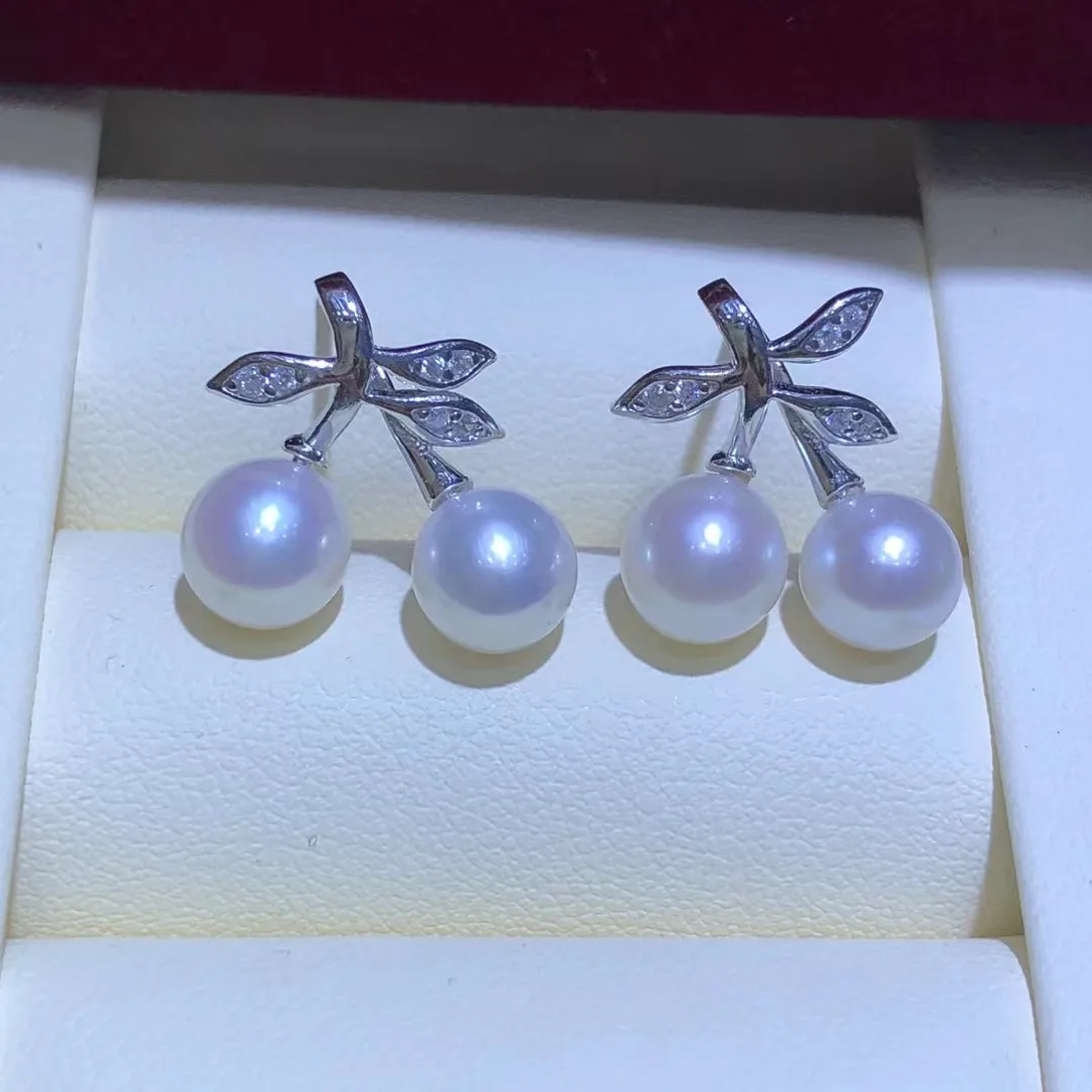 

Серьги-гвоздики из стерлингового серебра Cherry S925, фурнитура для крепления, базовые монтажные детали, аксессуар для жемчуга 6-7 мм, 10 пар/лот