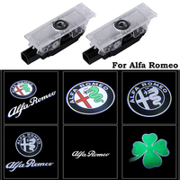 2Pcs Fashion LED Car Door Welcome Light Logo Projector for Alfa Romeo Spider Giulia Giulietta 147 156 159 Mito Stelvio GT Spider