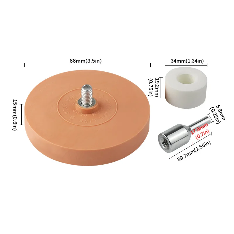 Pneumatic Rubber Removal Disc Car Tire Polishing Wheel Sticker Removal Tape Durable Rubber Polishing Tool for Auto Detailing