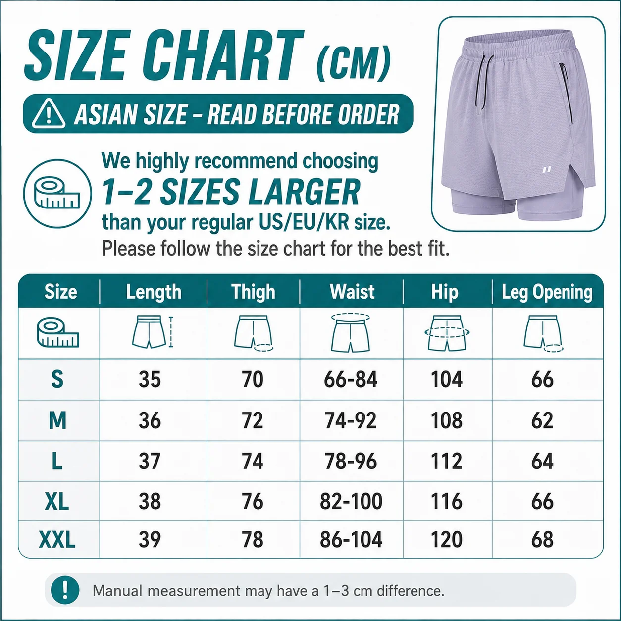 Unisex 2-in-1 Laufshorts Schnelltrocknend Fitness-Shorts Doppelschichtige Kompressions-Laufhose Sportliche Fitness-Jogging-Shorts – Detail 1