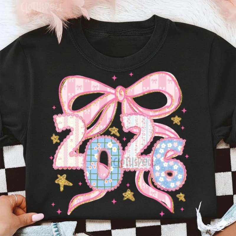 New Year Png Sublimation Eve Coquette Bow Celebration Design Long Sleeve thermal hoodie autumn and winter Sweatshirt Pullover