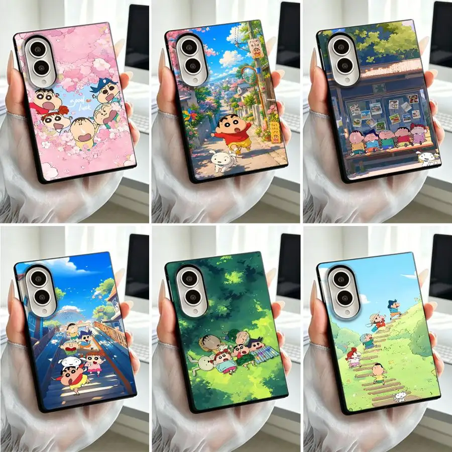 Funda Capa Phone Case for Samsung Galaxy Z Fold 8 Z Fold8 Wide ZFold8 ZFold Wide Crayon Shin-chan Picnic