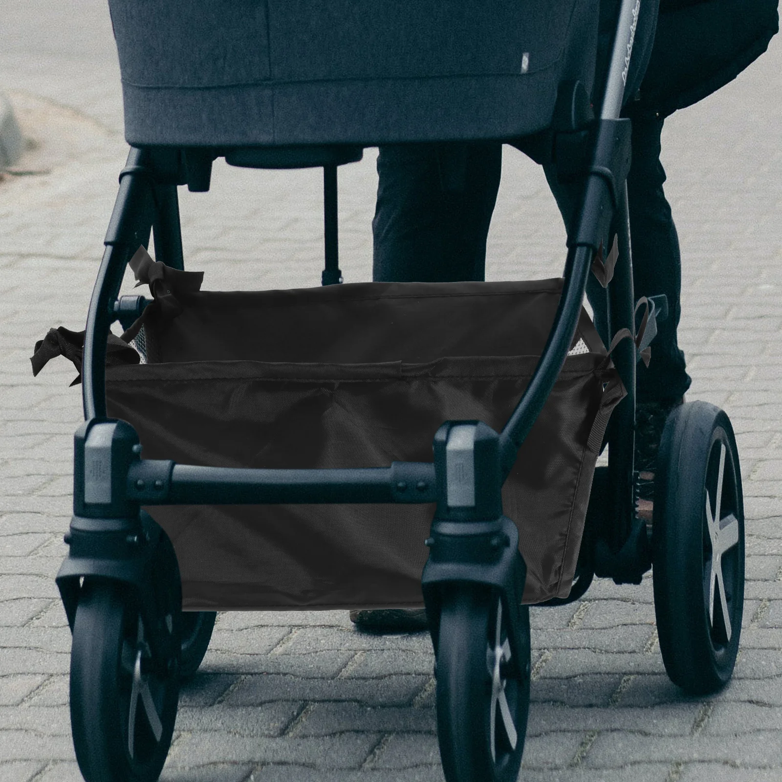 

Baby Stroller Bottom Storage Bag Universal Oxford Cloth Organizer Basket Diaper Holder Lightweight Portable Stroller Bottom