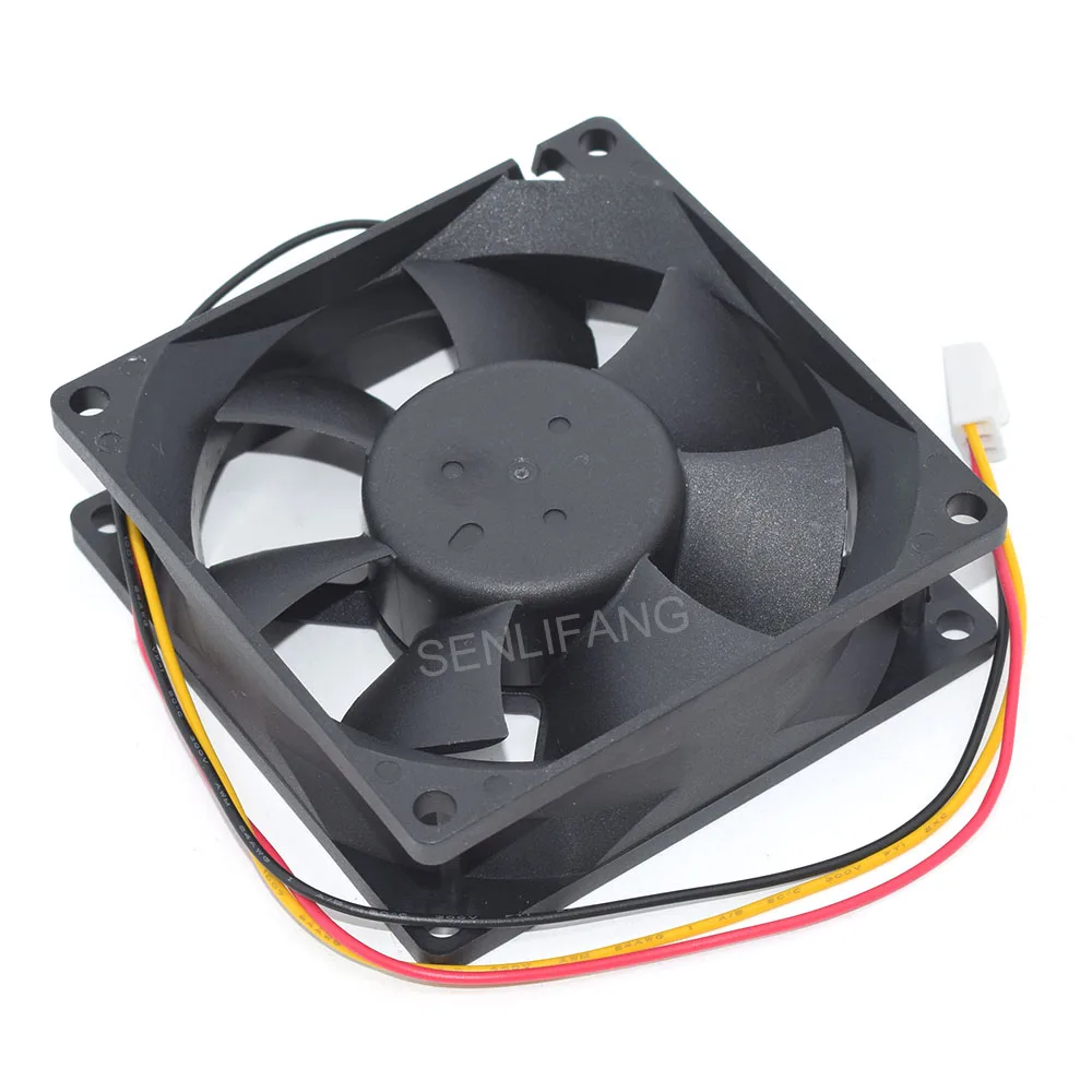 2 stks YTD128025B 8 CM Vierkante Koelventilator Nieuwe DC12V 0.60A 3 Lijnen Koeler